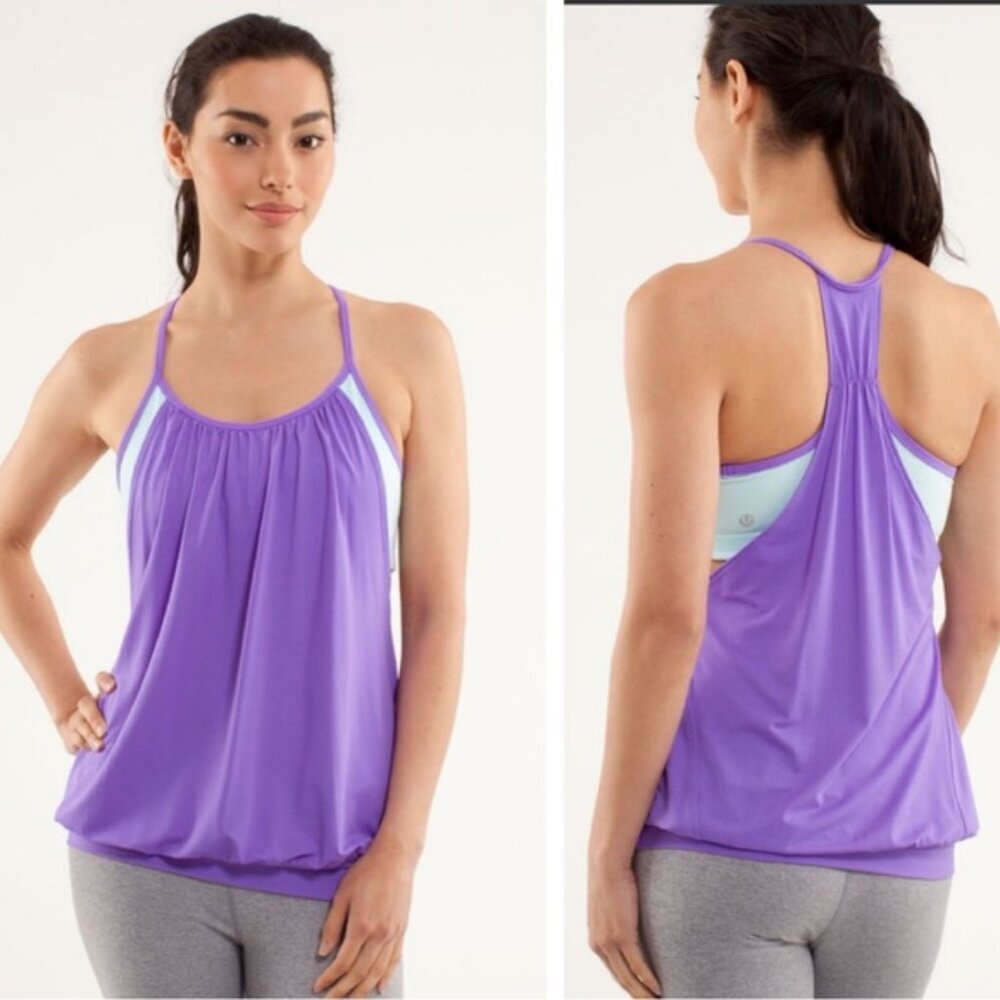 Lululemon No Limits Tank Racerback Mesh Shelf Bra Loose Fit Top Stretch Yoga M